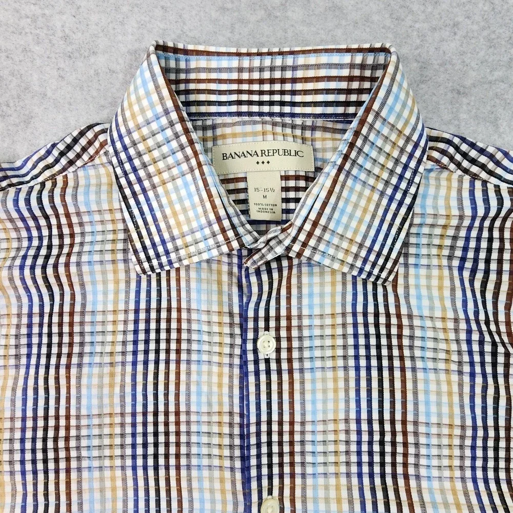 Banana Republic Long Sleeve‎ Shirt Men's Size M 15-15.5 Multicolor Button Up